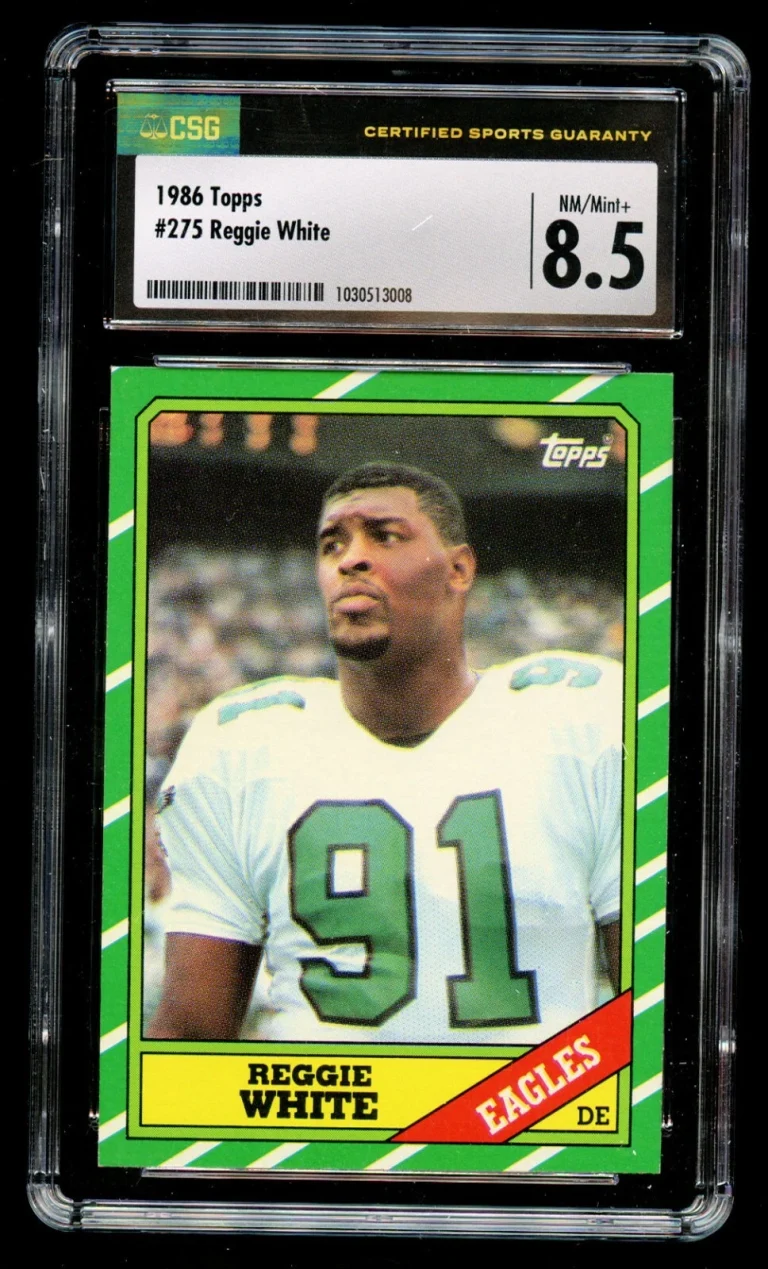 Reggie White #275 Topps 1986 Philadelphia Eagles Football Trading Card CSG 8.5