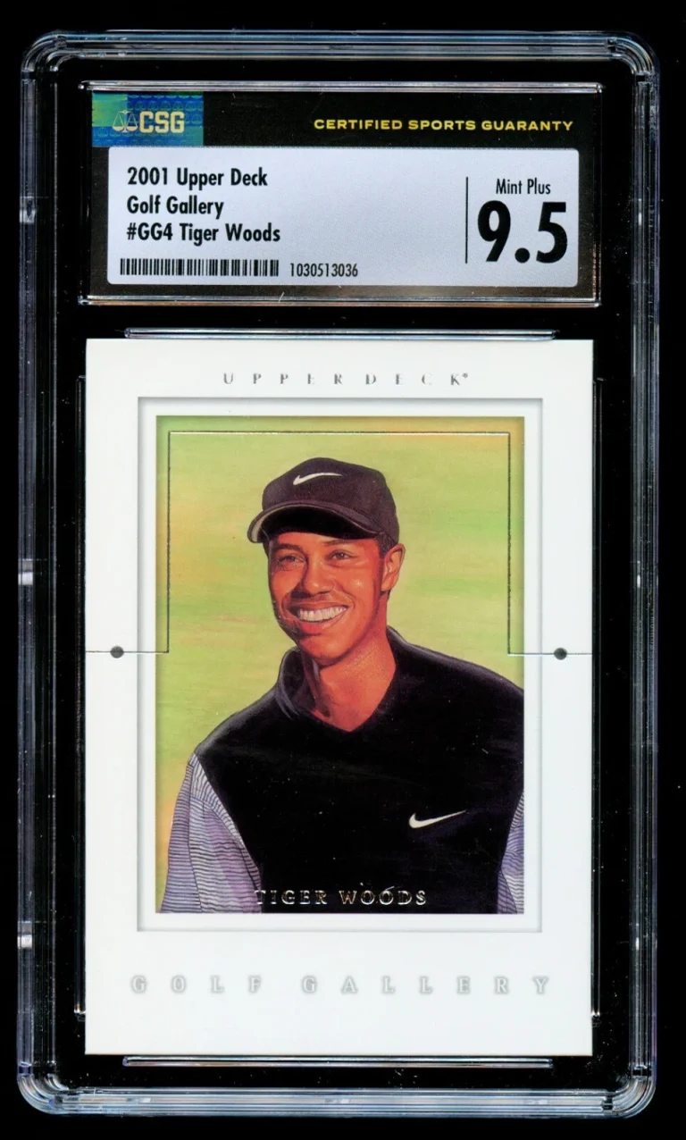 Tiger Woods #GG4 Upper Deck 2001 Golf Gallery Trading Card CSG Mint Plus 9.5