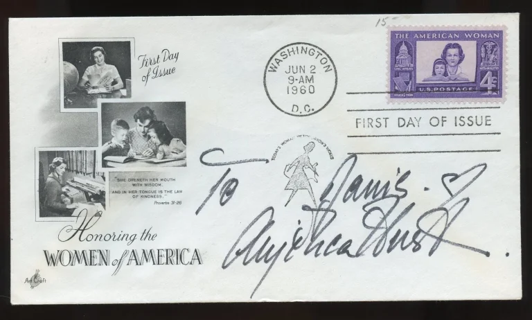 Angelica Huston signed autograph auto Actress A Walk With Love and Death FDC