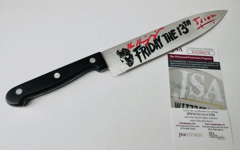 KEN KIRZINGER JASON VOORHEES AUTOGRAPHED STEEL KNIFE (FRIDAY THE 13TH) - JSA COA