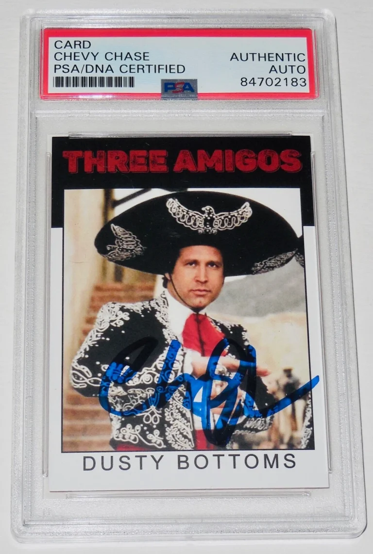 CHEVY CHASE AUTOGRAPHED TRADING CARD (PSA DNA) - THREE AMIGOS! 