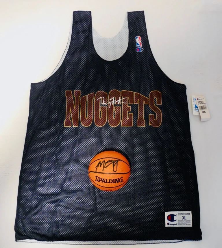 DANNY FORTON & MARCUS CAMBY AUTOGRAPHED PRACTICE JERSEY & MINI BASKETBALL LOT!