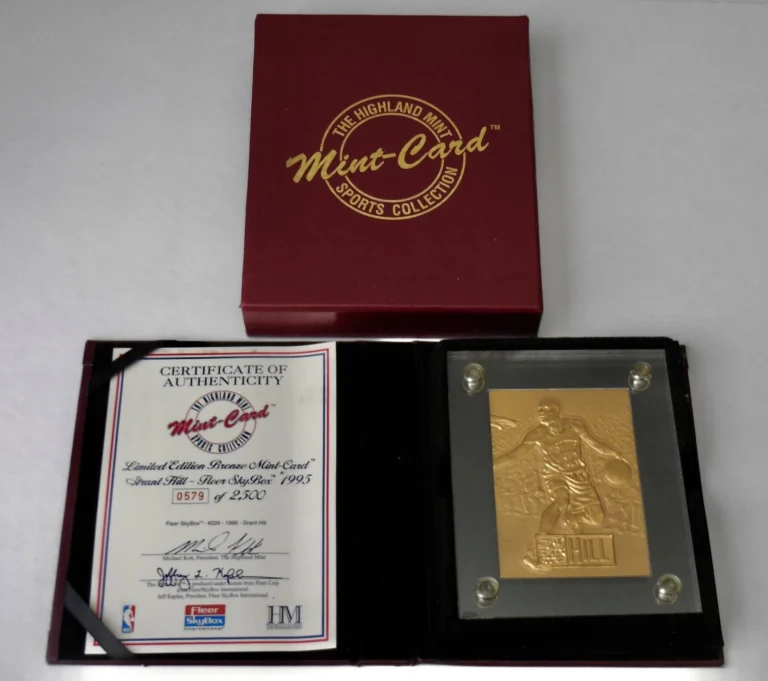 1995 FLEER SKYBOX GRANT HILL BRONZE ROOKIE CARD - HIGHLAND MINT - #579/2500