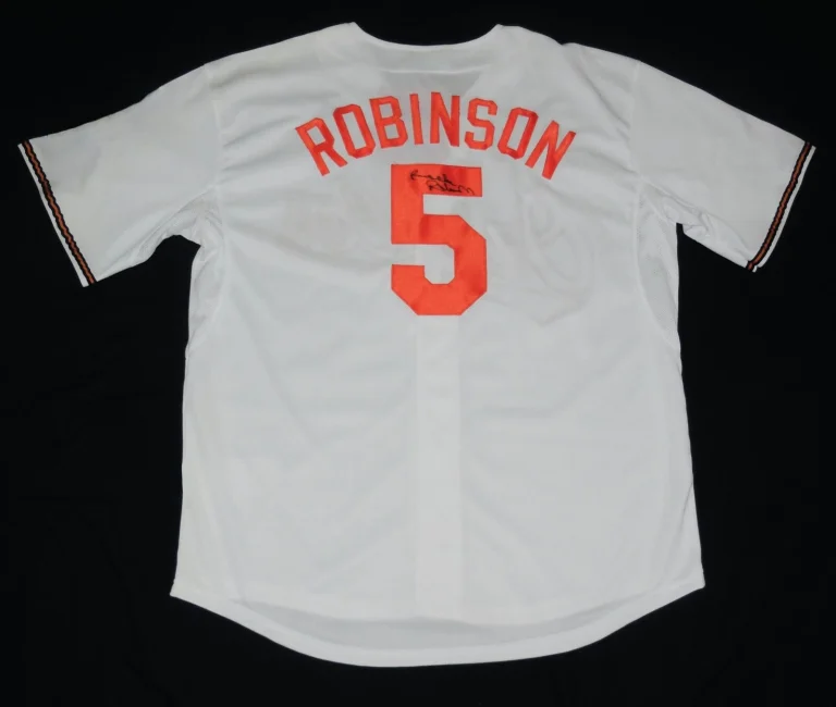 BROOKS ROBINSON AUTOGRAPHED CUSTOM JERSEY (BALTIMORE ORIOLES) W/ COA!