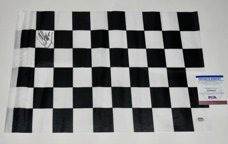SHELDON CREED AUTOGRAPHED CHECKERED RACING FLAG (NASCAR) - PSA DNA!