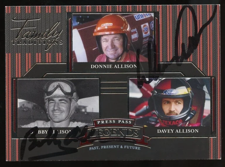 Bobby & Donnie Allison signed autograph 2005 NASCAR Press Pass Card PSA Cert