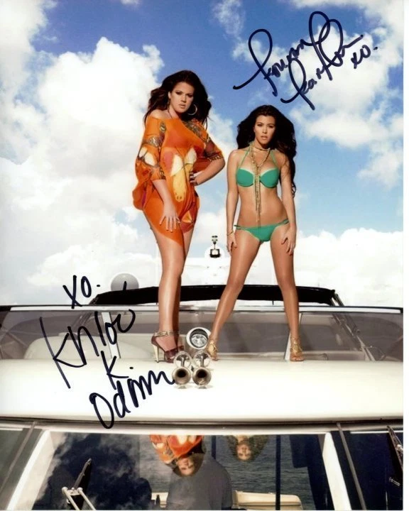 KOURTNEY and KHLOE KARDASHIAN signed autographed 8x10 photo