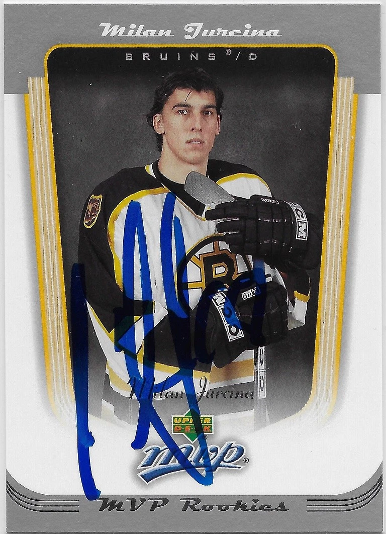 Milan Jurcina Signed 2005-06 Upper Deck MVP Rookie Card #436 Boston Bruins