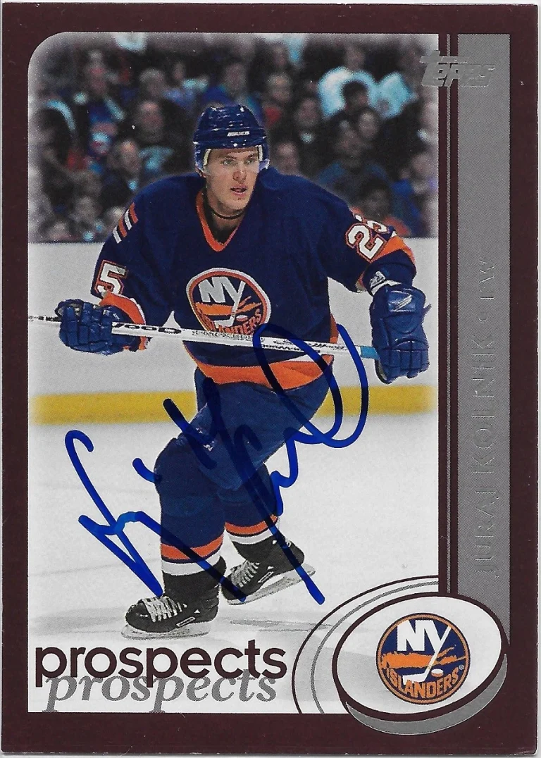 Juraj Kolnik Signed 2002-03 Topps Card #289 New York Islanders