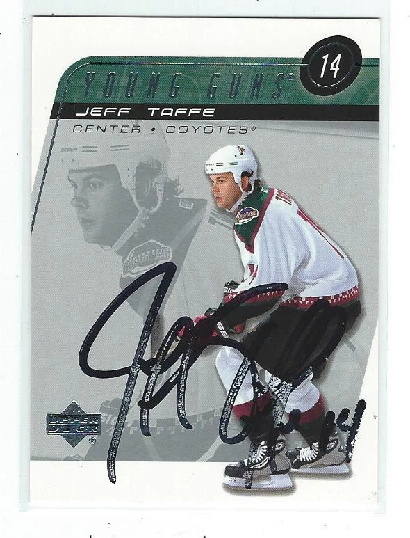 Jeff Taffe  Signed 2002/03 Upper Deck Young Guns Rookie Card #448