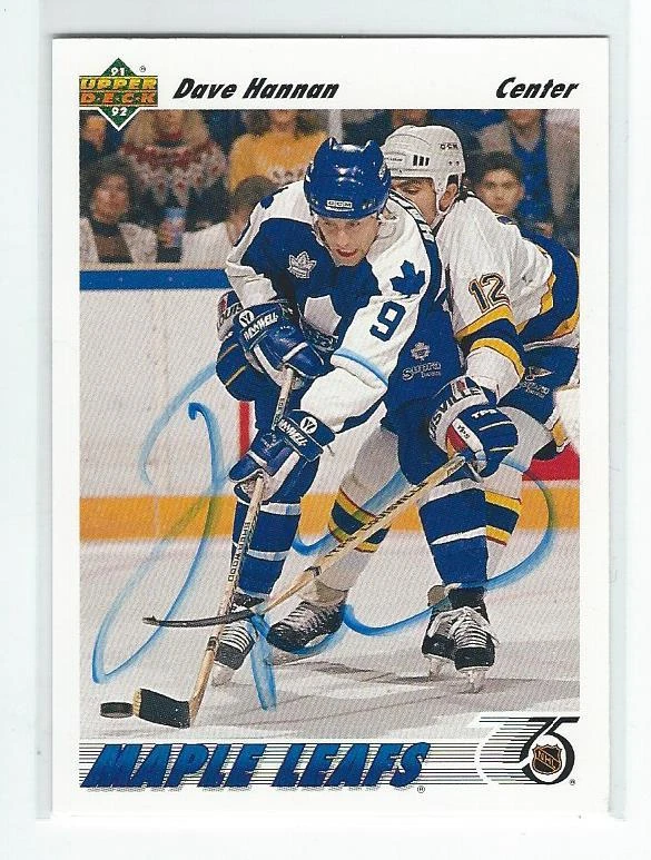 Dave Hannan Signed 1991/92 Upper Deck Card #312