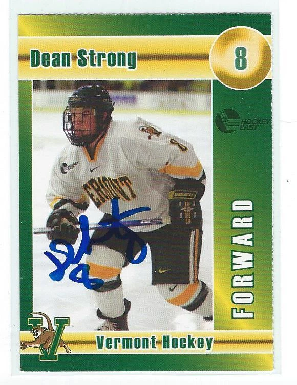 Dean Strong Signed Vermont Catamounts Team Issued Card
