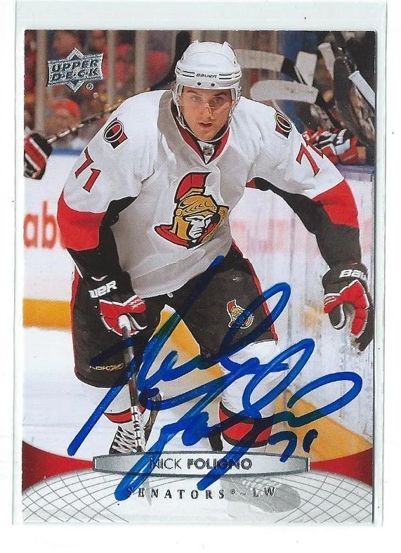 Nick Foligno Signed 2011/12 Upper Deck Card #69