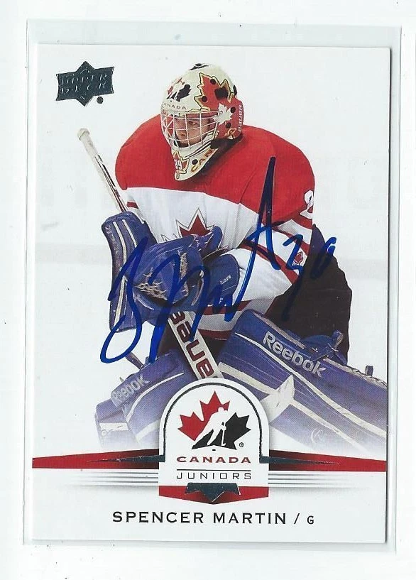 Spencer Martin Signed 2014/15 Upper Deck Team Canada Juniors Card #16