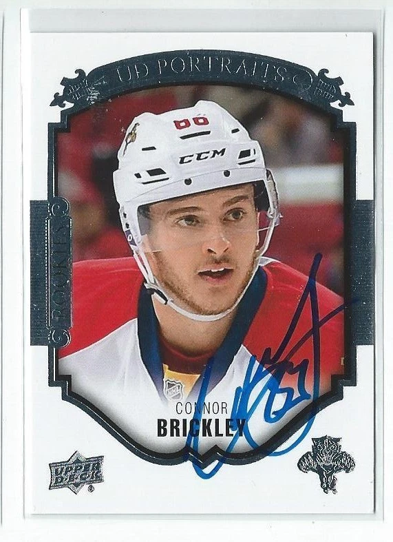 Connor Brickley Signed 2015/16 Upper Deck Portraits Rookies Card #P-77