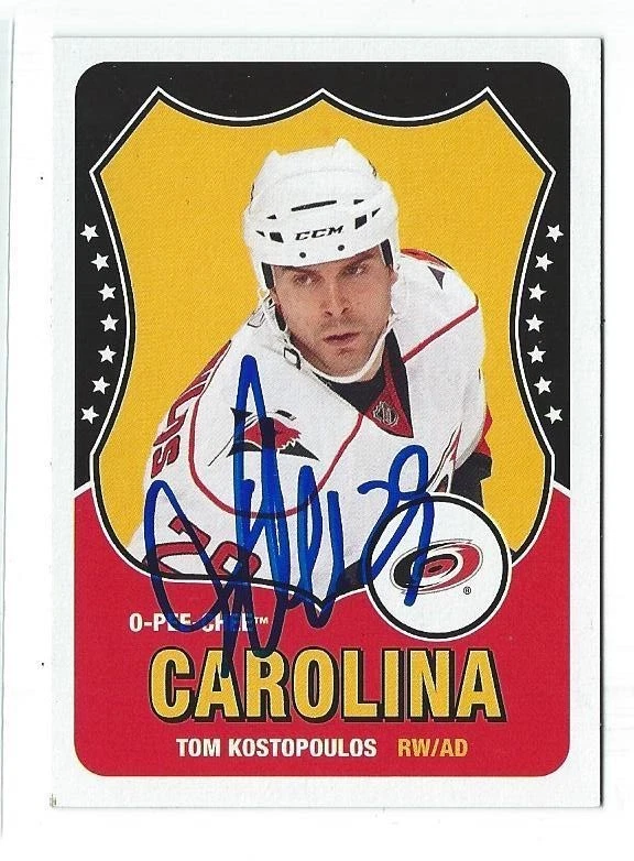 Tom Kostopoulos Signed 2010/11 O-Pee-Chee Card #72