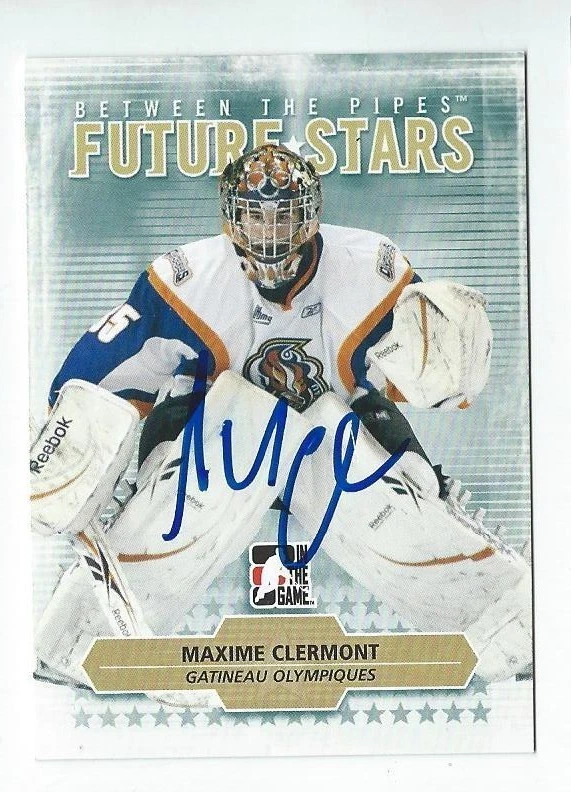 Maxime Clermont Signed 2008/09 Between The Pipes Card #54