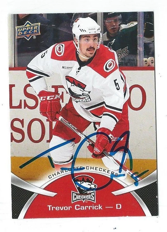 Trevor Carrick Signed 2015/16 Upper Deck AHL Card #71