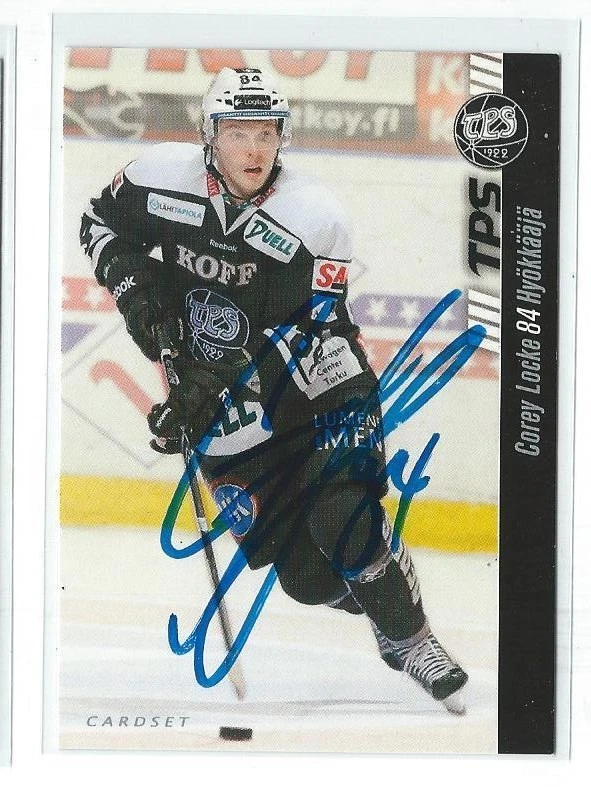 Corey Locke Signed 2012/13 Cardset Finland Card #324