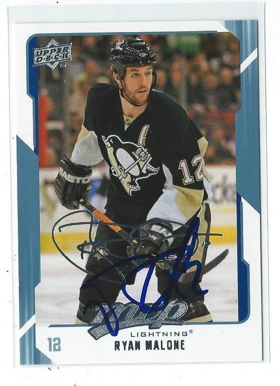 Ryan Malone Signed 2008/09 Upper Deck MVP Card #261