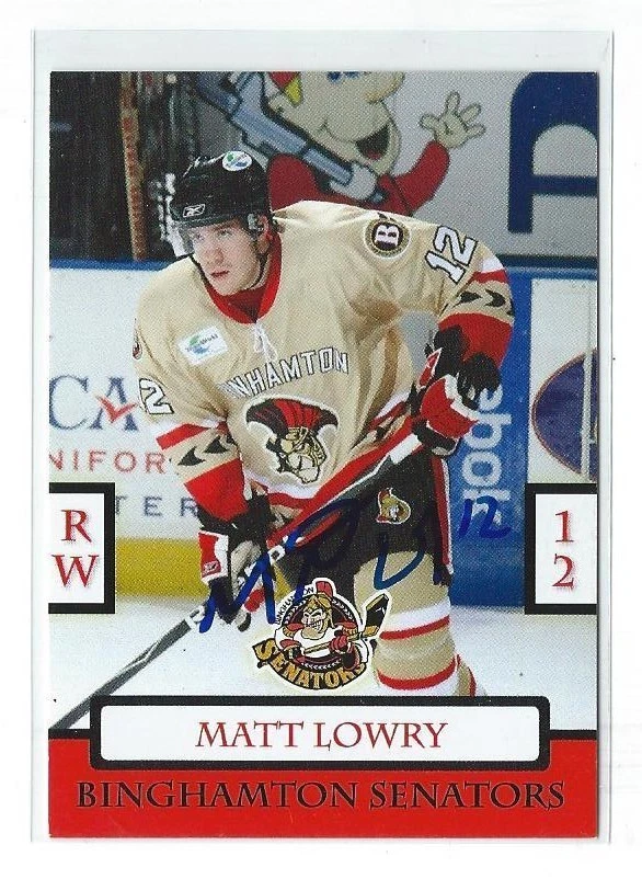 Matt Lowry Signed 2010/11 Binghamton Senators Team Issued Card