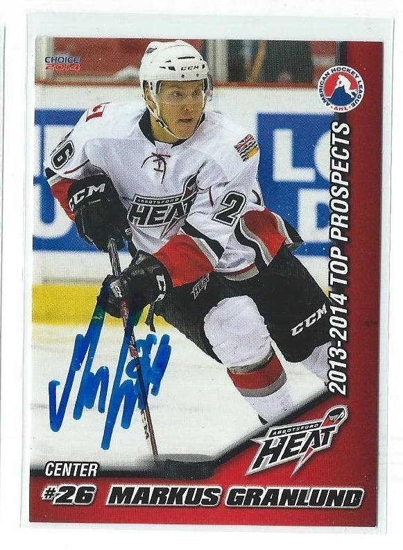 Markus Granlund Signed 2014 Choice Abbotsford Heat Team Issued Card
