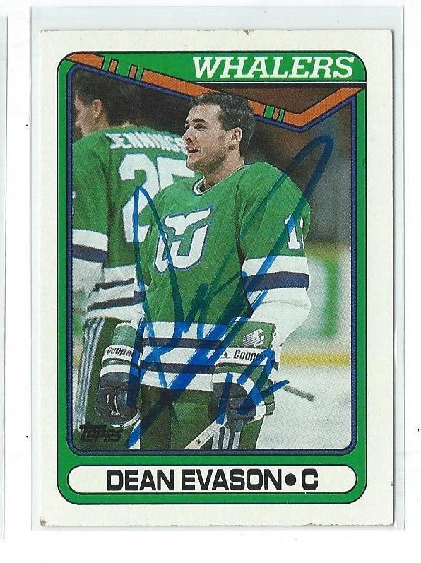 Dean Evason Signed 1990/91 Topps Card #376