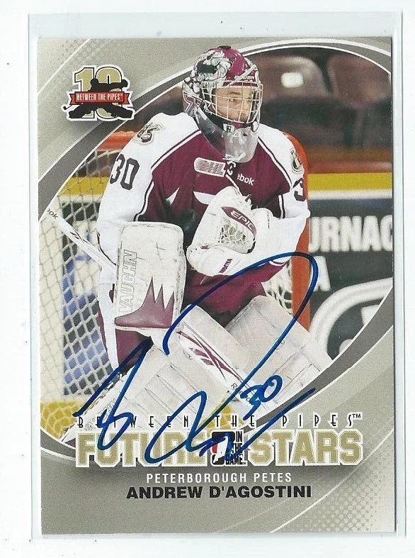 Andrew D'Agostini Signed 2011/12 Between The Pipes Card #10