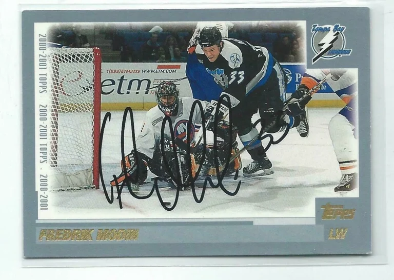 Fredrik Modin Signed 2000/01 Topps Card #92