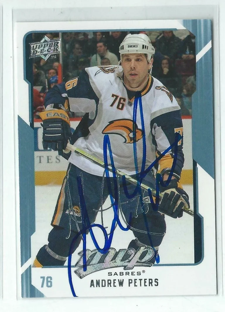 Andrew Peters Signed 2008/09 Upper Deck MVP Card #38