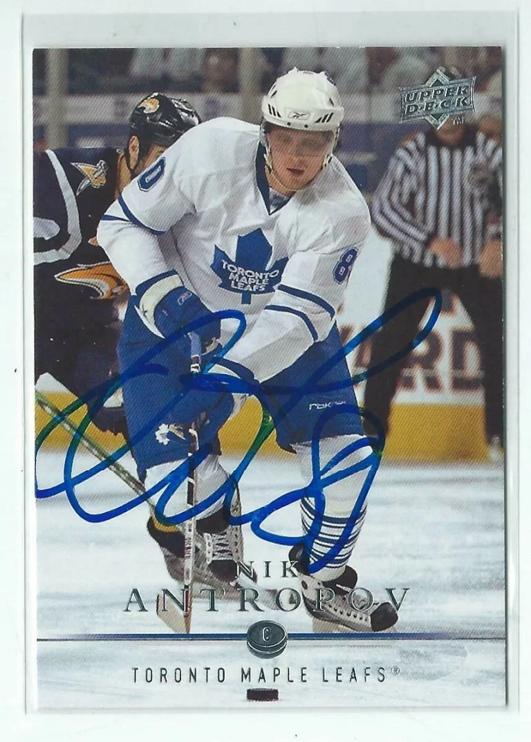 Nik Antropov Signed 2008/09 Upper Deck Card #20