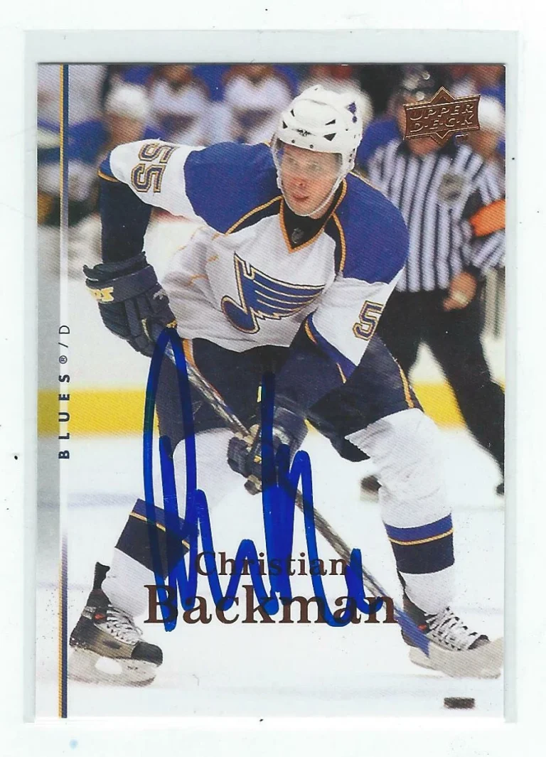 Christian Backman Signed 2007/08 Upper Deck Card #266