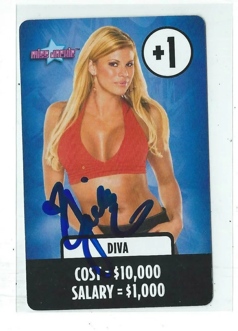 Miss Jackie Signed WWE Smack Down Game Card WWF