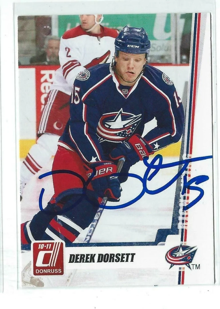 Derek Dorsett Signed 2010/11 Donruss Card #205