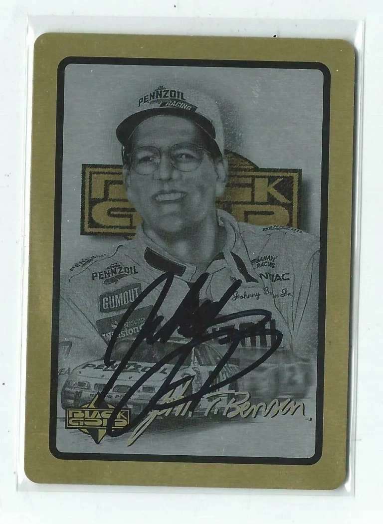 Johnny Benson Signed 1996 Finish Line Black Gold Metal Card #D15 NASCAR
