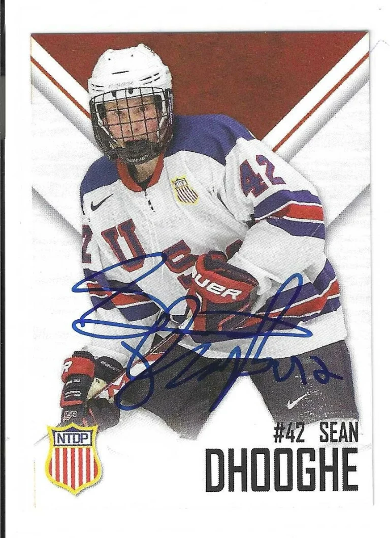 Sean Dhooghe Signed USA NTDP Team Issued 1st Ever Card Wisconsin Badgers
