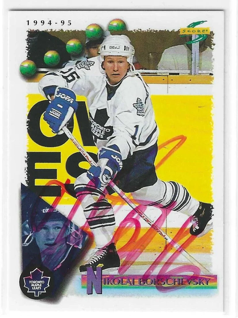 Nikolai Borschevsky Signed 1994/95 Score Card #30 Toronto Maple Leafs