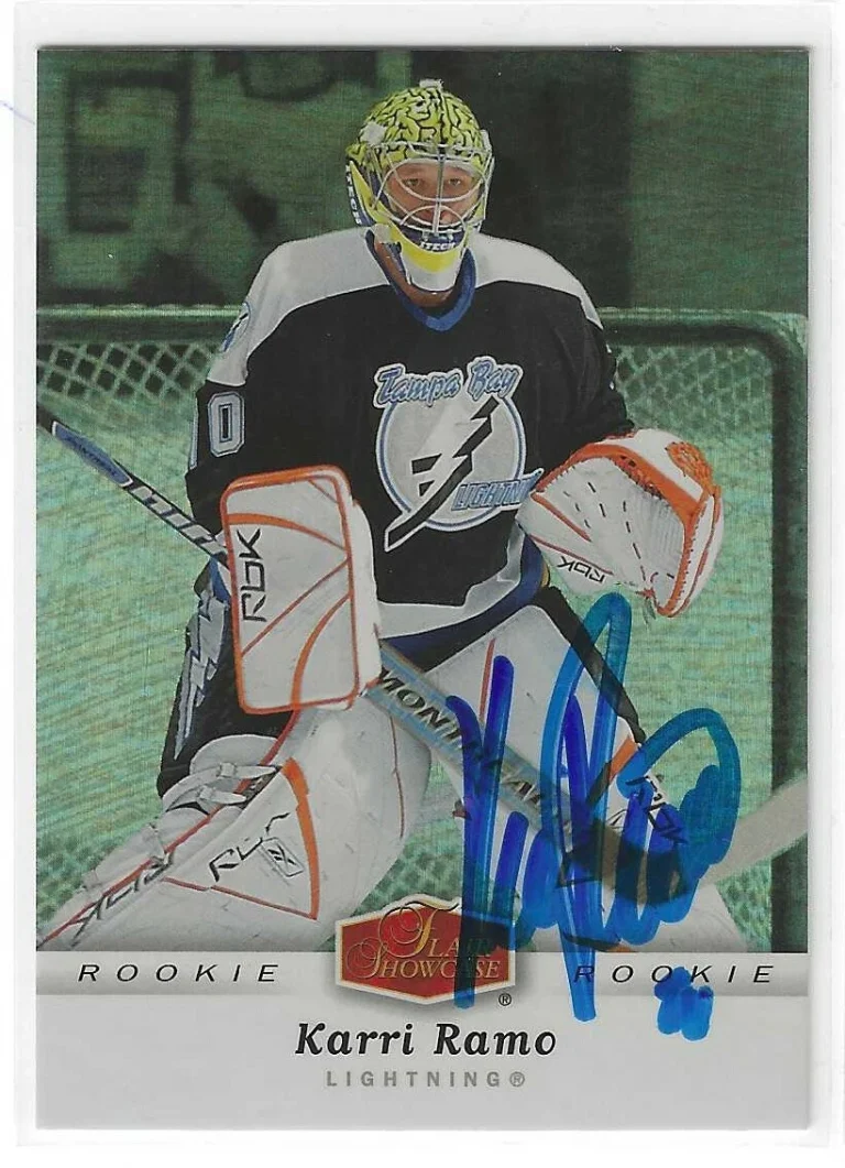 Karri Ramo Signed 2006/07 Flair Showcase Rookie Card #328 Tampa Bay Lightning