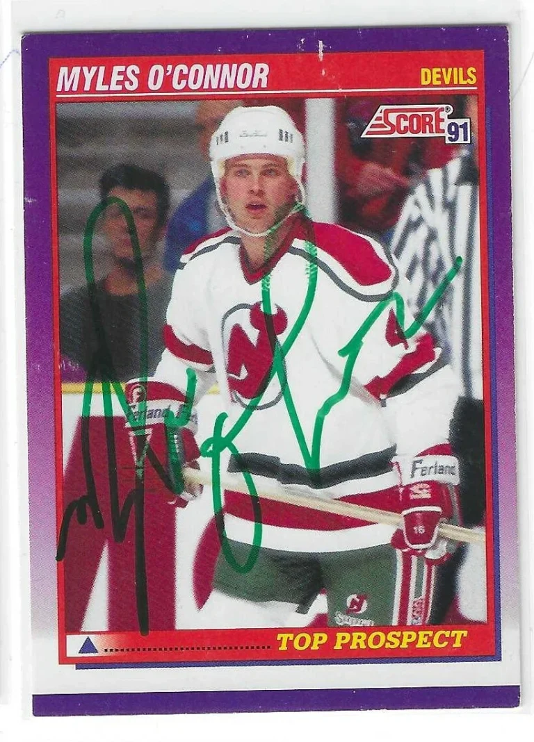 Myles O'Connor Signed 1991/92 Score Top Prospect Card #322 New Jersey Devils