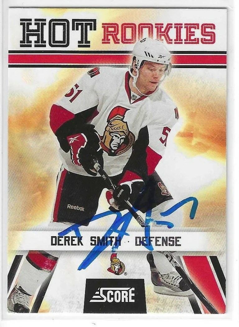 Derek Smith Signed 2010/11 Score Glossy Hot Rookies Card #506 Ottawa Senators
