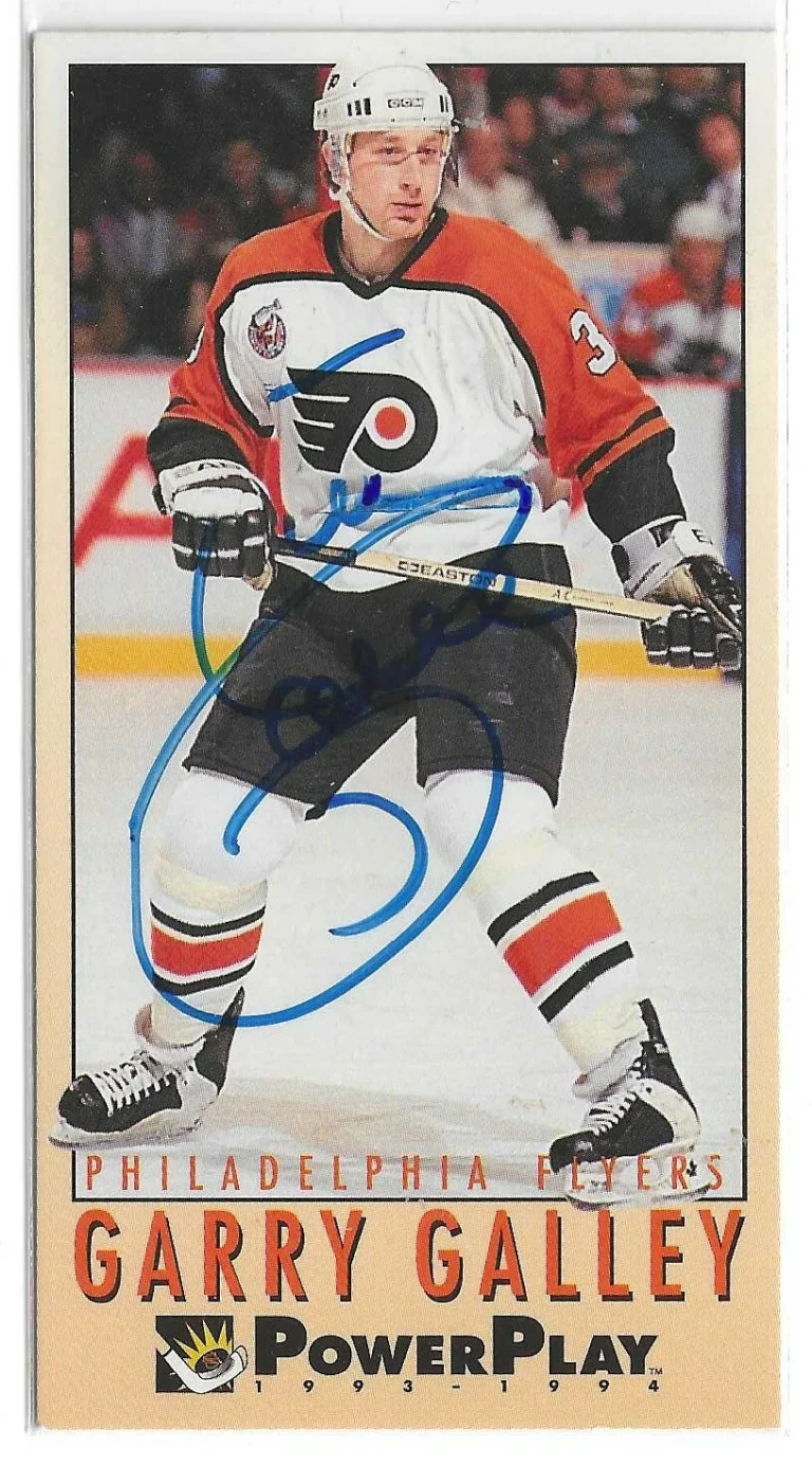 Garry Galley Signed 1993/94 Fleer Power Play Card #182 Philadelphia Flyers