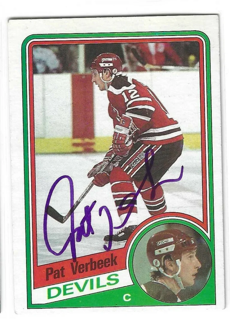 Pat Verbeek Signed 1984/85 Topps Card #90 New Jersey Devils