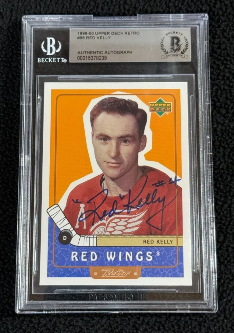 Red Kelly Signed 1999/00 Upper Deck Retro Card #98 Beckett Certified Red Wings