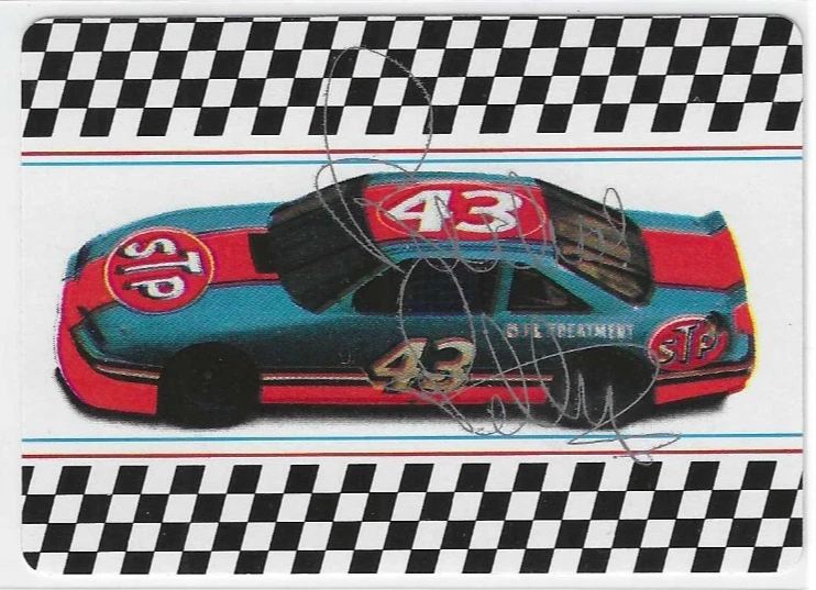 Richard Petty Signed 1992 STP Playing Five Of Hearts  Card NASCAR