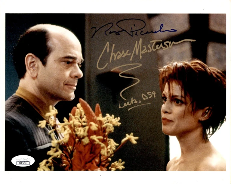Robert Picardo Signed & Chase Masterson Star Trek DS9 8x10 Photo JSA COA