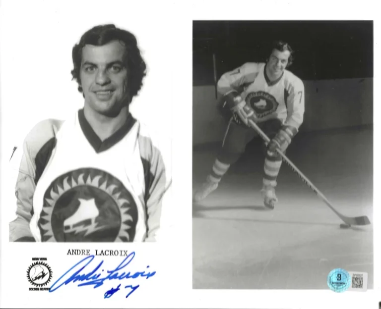 Andre LaCroix Signed New York Golden Blades 8x10 Photo #1 Beckett COA