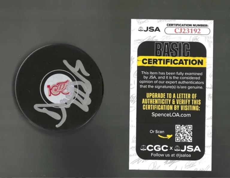 Doug Houda Signed Detroit Red Wings Centennial 100th Puck JSA COA