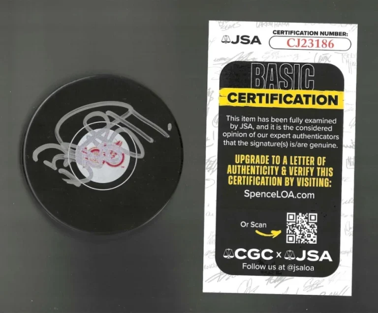 Daniel Alfredsson Signed Detroit Red Wings Centennial 100th Puck JSA COA