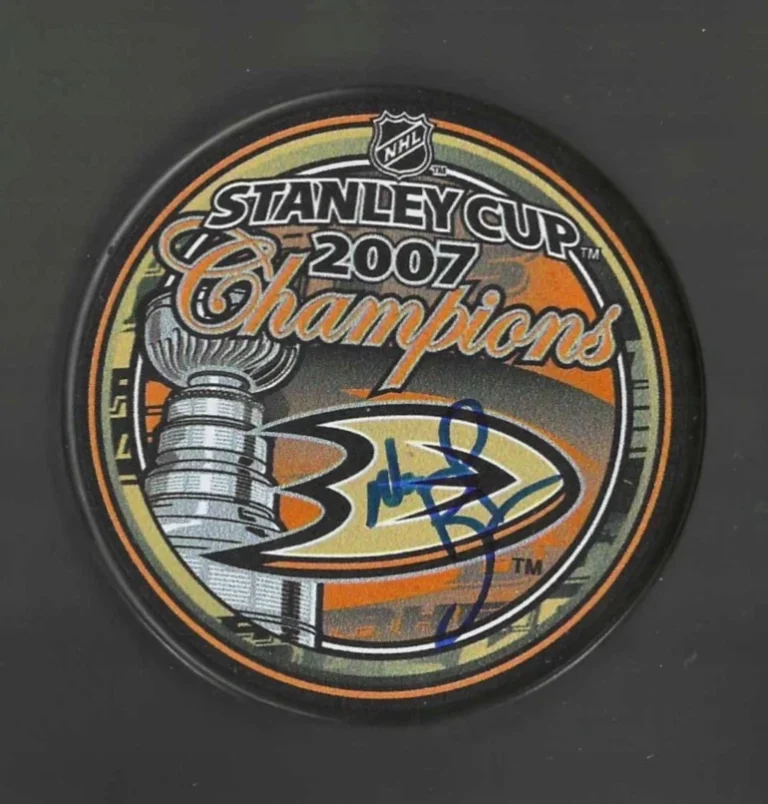 Newell Brown Signed Anaheim Ducks 2007 Stanley Cup Champions Puck
