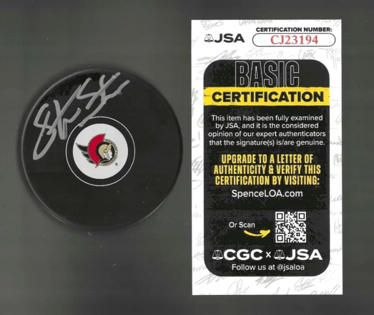 Steve Staios Signed Ottawa Senators Puck JSA COA